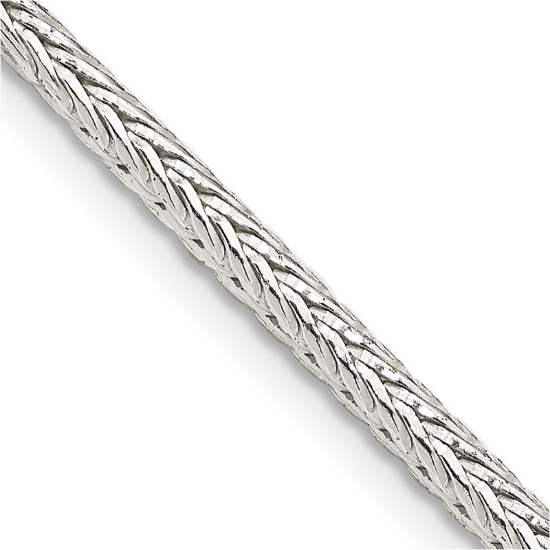 30 Inch Sterling Silver 2.5mm Diamond-Cut Round Franco Chain Necklace