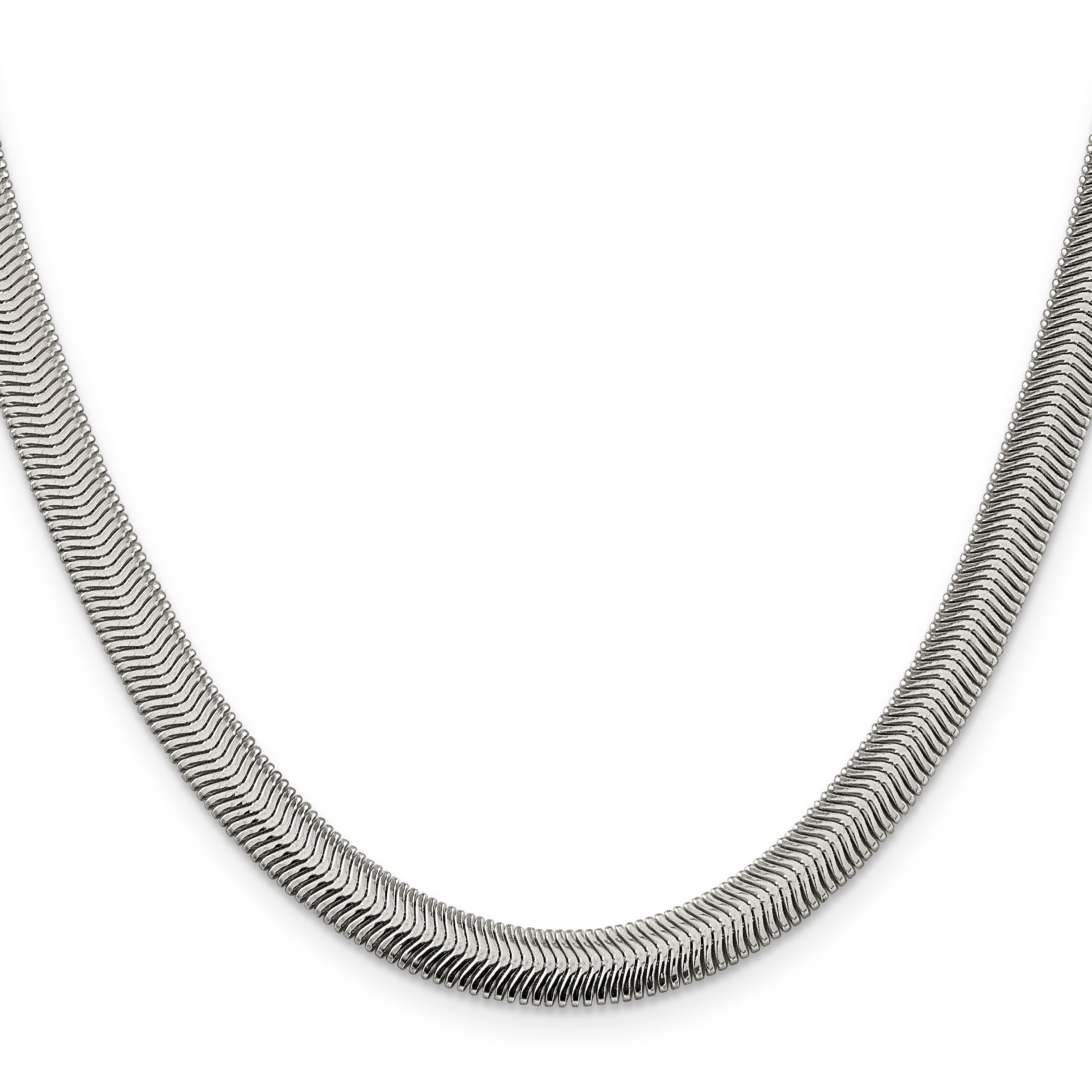 18 Inch Sterling Silver 6.25mm Flat Oval Snake Chain