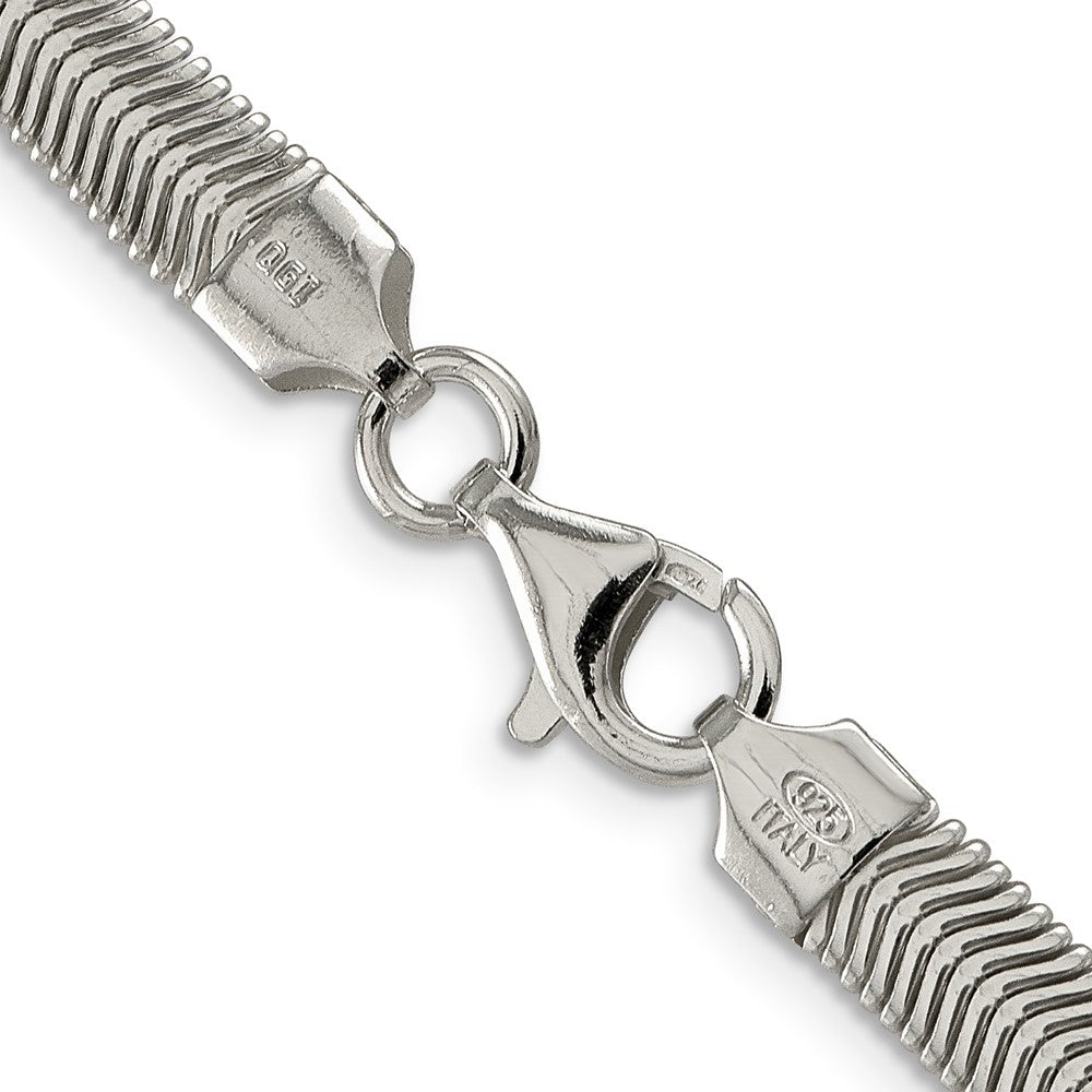 18 Inch Sterling Silver 6.25mm Flat Oval Snake Chain Necklace