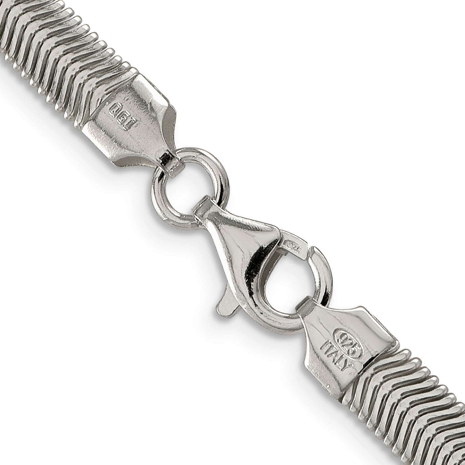 24 Inch Sterling Silver 6.25mm Flat Oval Snake Chain