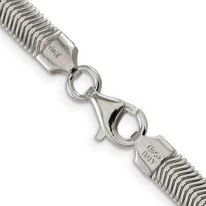 24 Inch Sterling Silver 6.25mm Flat Oval Snake Chain