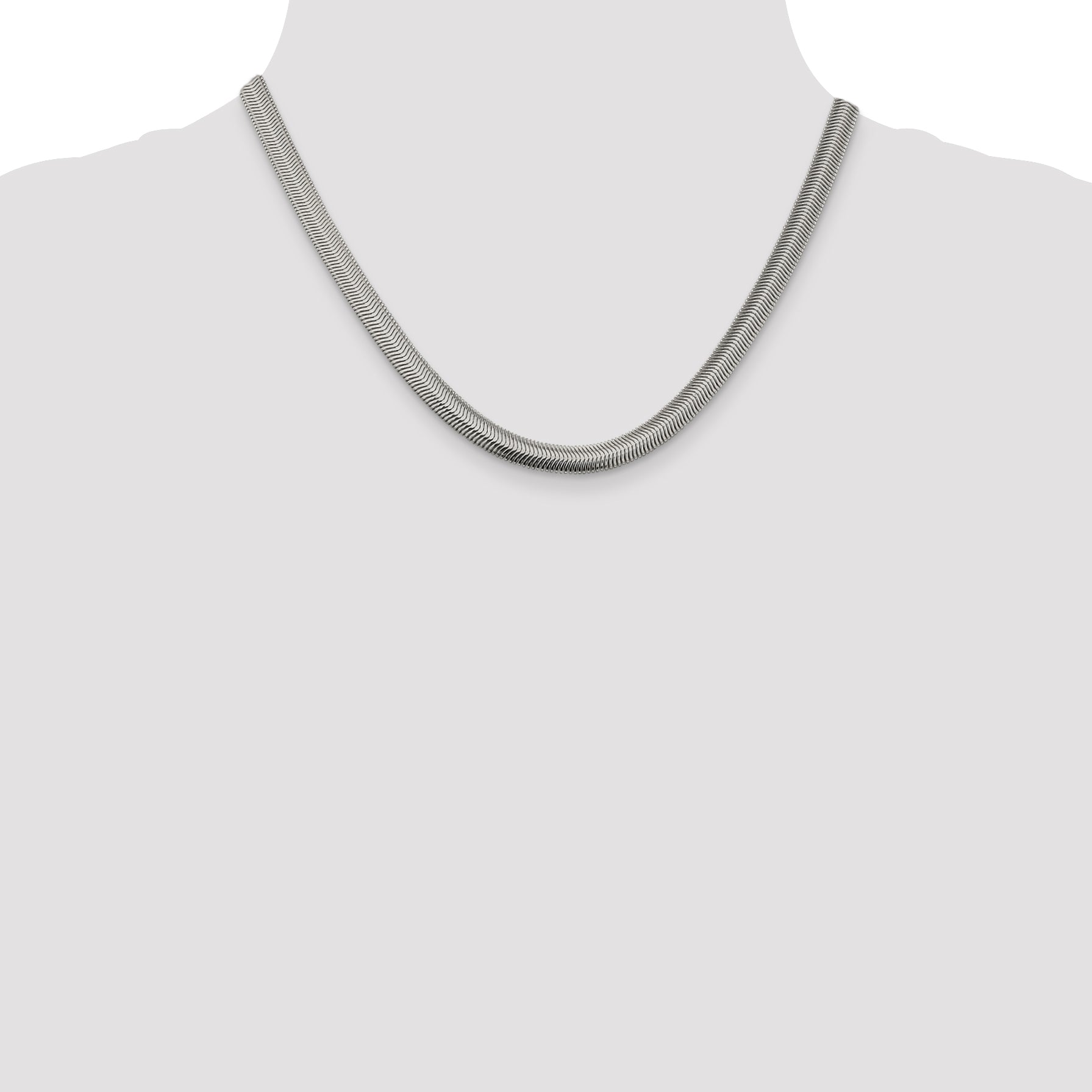 18 Inch Sterling Silver 6.25mm Flat Oval Snake Chain