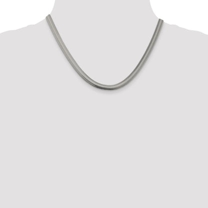 18 Inch Sterling Silver 6.25mm Flat Oval Snake Chain