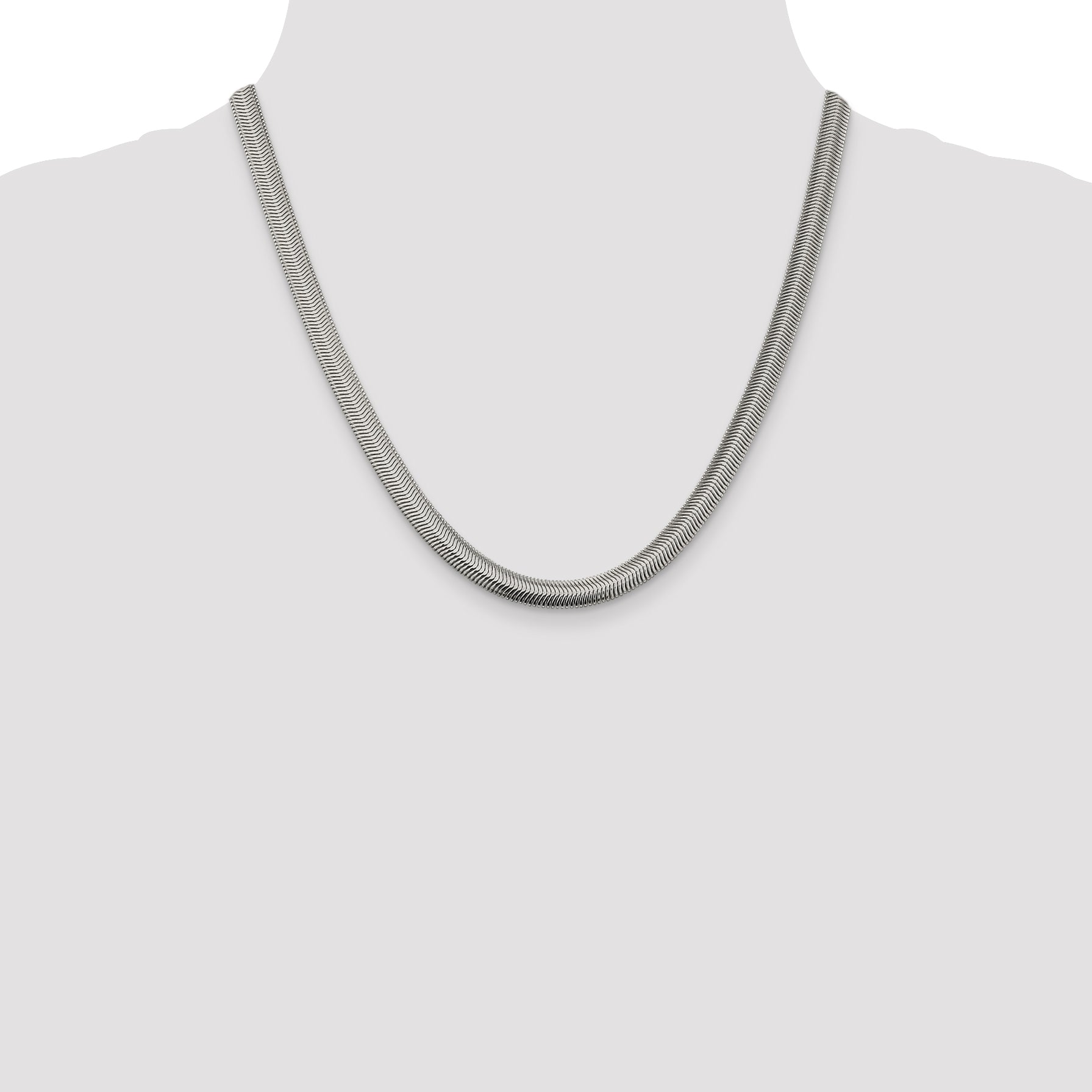 20 Inch Sterling Silver 6.25mm Flat Oval Snake Chain