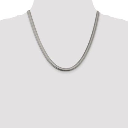 20 Inch Sterling Silver 6.25mm Flat Oval Snake Chain