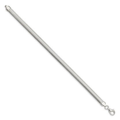 7 Inch Sterling Silver 6.25mm Flat Oval Snake Chain
