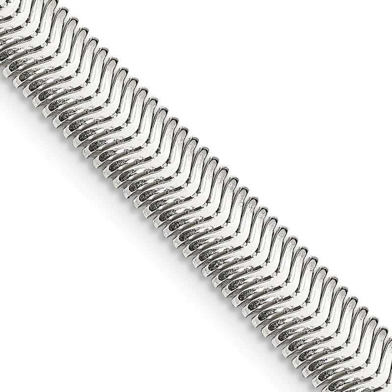 24 Inch Sterling Silver 6.25mm Flat Oval Snake Chain Necklace