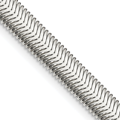 18 Inch Sterling Silver 6.25mm Flat Oval Snake Chain