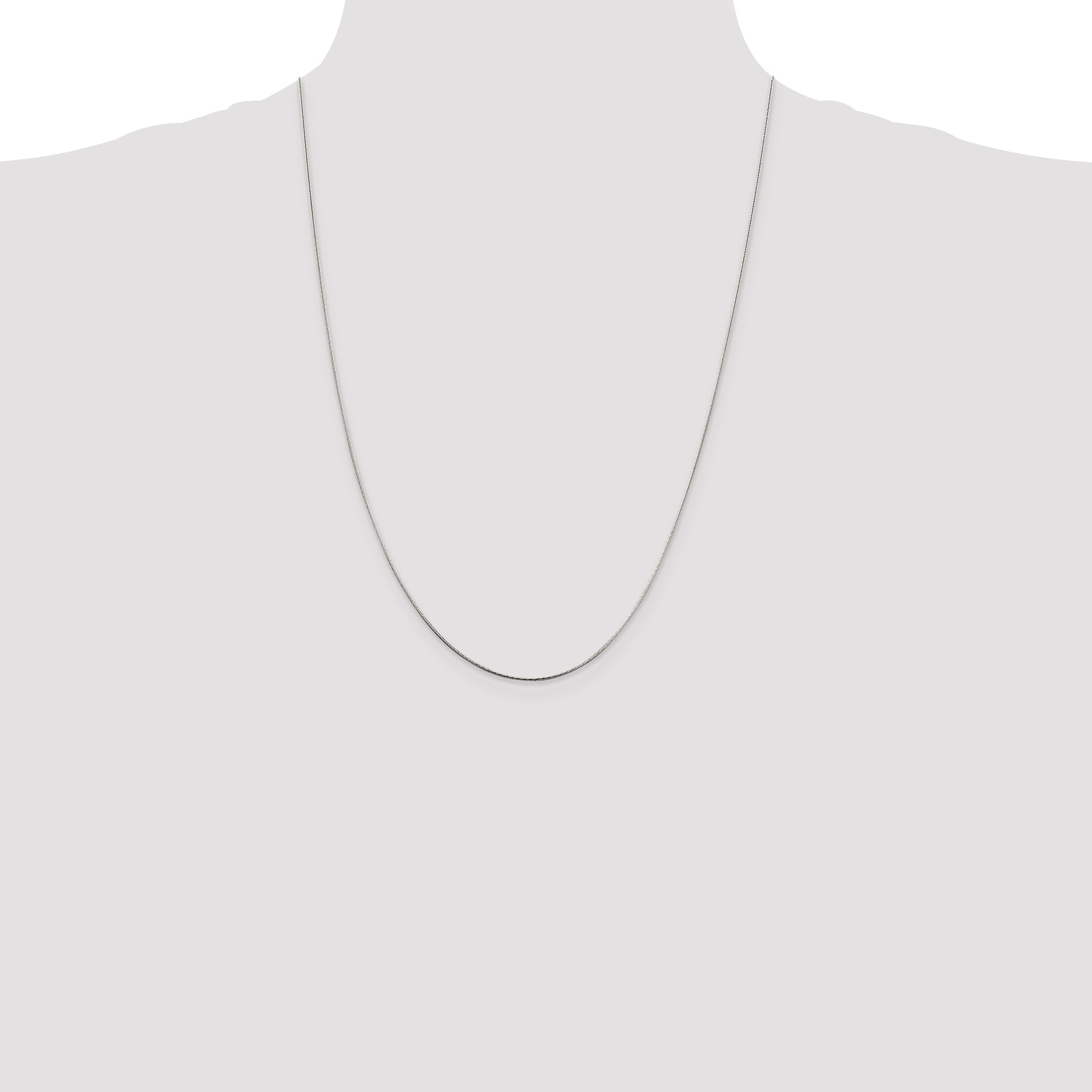 24 Inch Sterling Silver .85mm Diamond-Cut Snake Chain