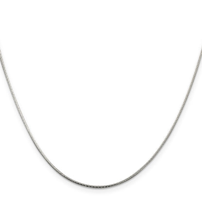 18 Inch Sterling Silver 1.25mm Diamond-Cut Snake Chain