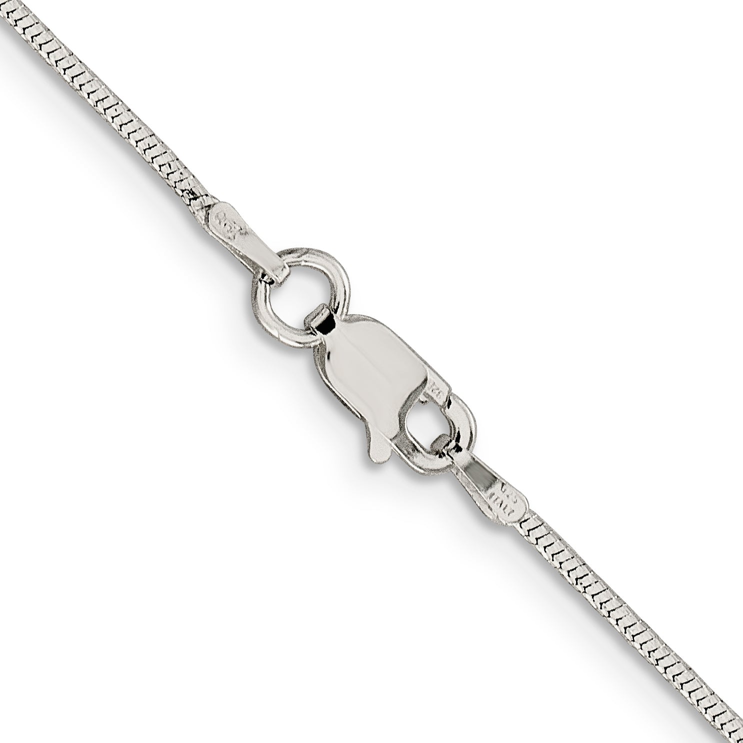 16 Inch Sterling Silver 1.25mm Diamond-Cut Snake Chain