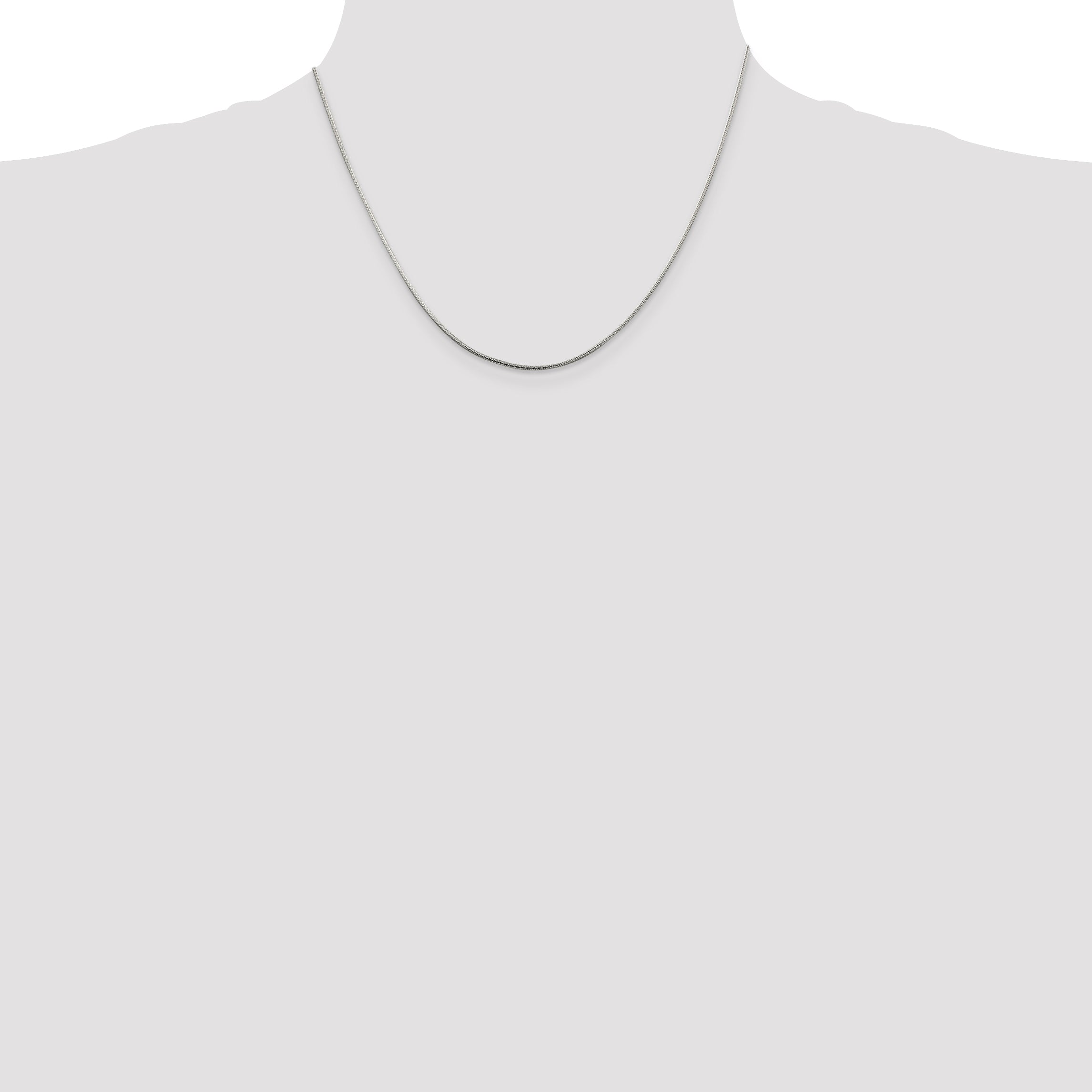 18 Inch Sterling Silver 1.25mm Diamond-Cut Snake Chain
