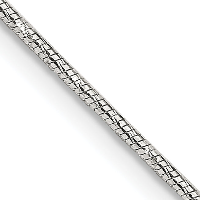 18 Inch Sterling Silver 1.25mm Diamond-Cut Snake Chain