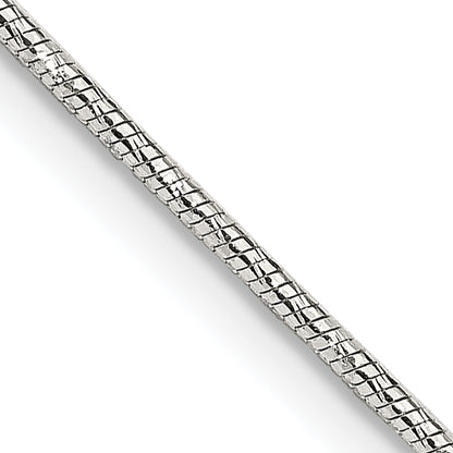18 Inch Sterling Silver 1.25mm Diamond-Cut Snake Chain