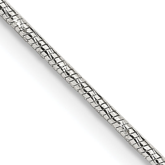 18 Inch Sterling Silver 1.25mm Diamond-Cut Snake Chain