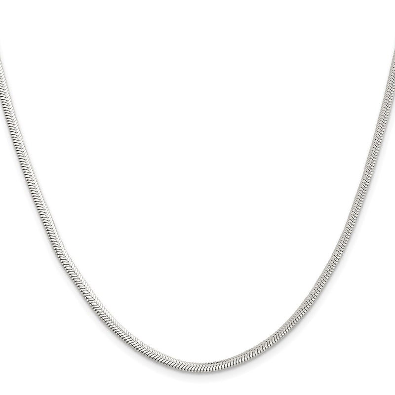 Sterling Silver 3.3mm Flat Oval Snake Chain Necklace