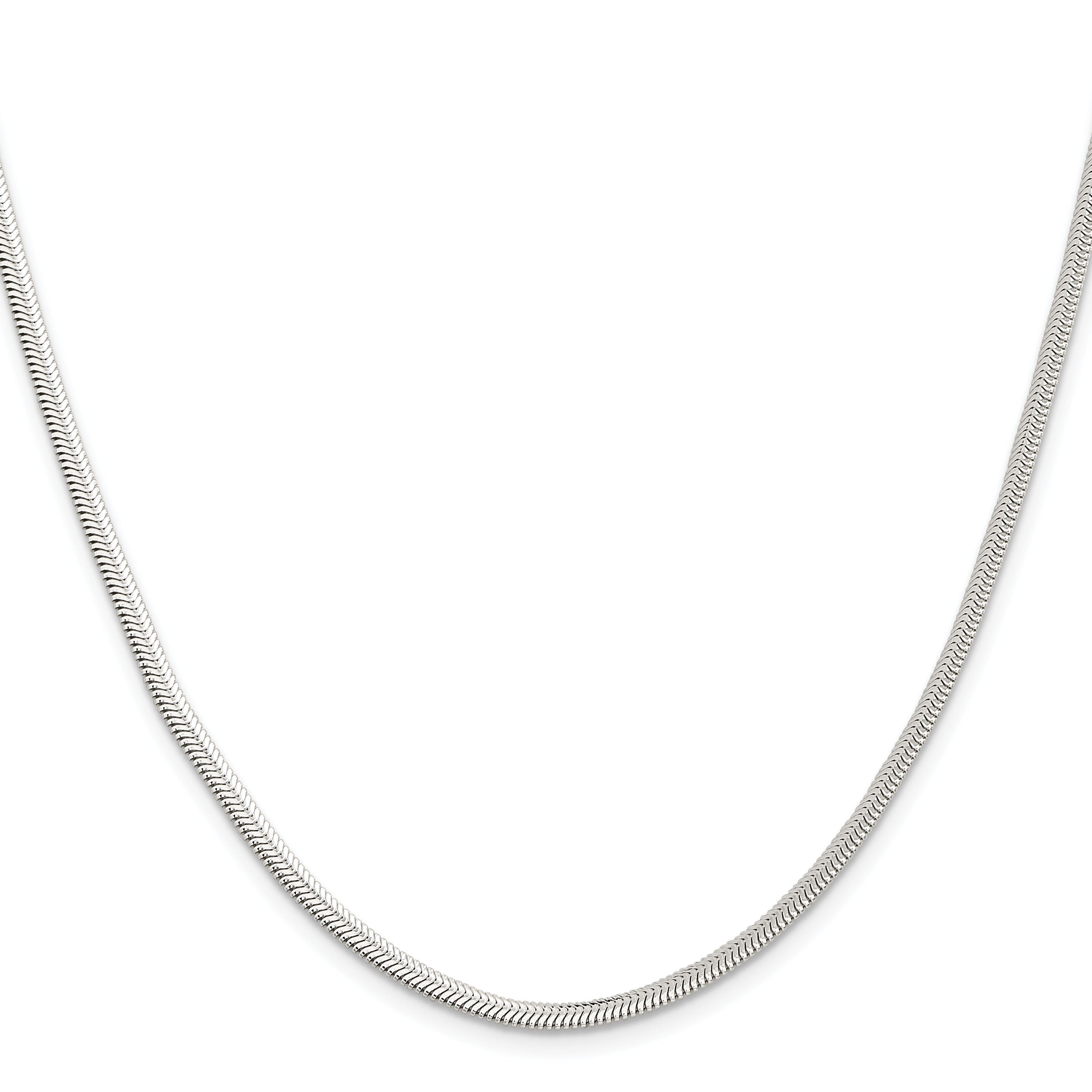 24 Inch Sterling Silver 3.3mm Flat Oval Snake Chain