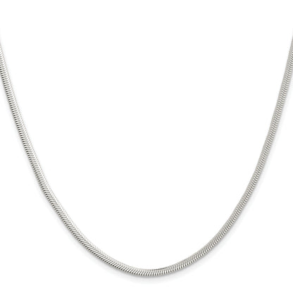 24 Inch Sterling Silver 3.3mm Flat Oval Snake Chain