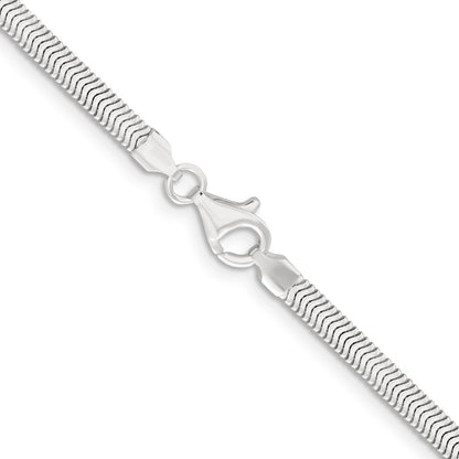 Sterling Silver 3.3mm Flat Oval Snake Chain Necklace