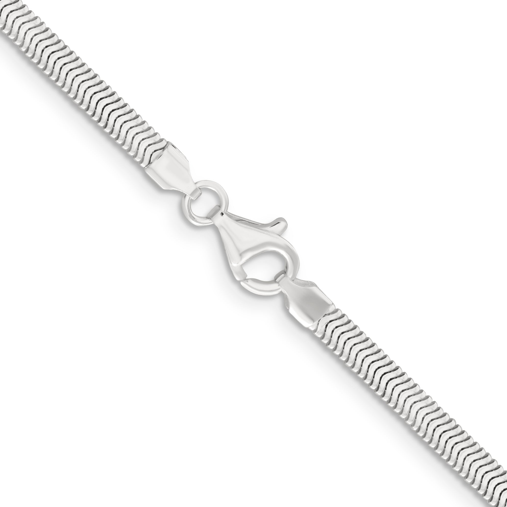 30 Inch Sterling Silver 3.3mm Flat Oval Snake Chain