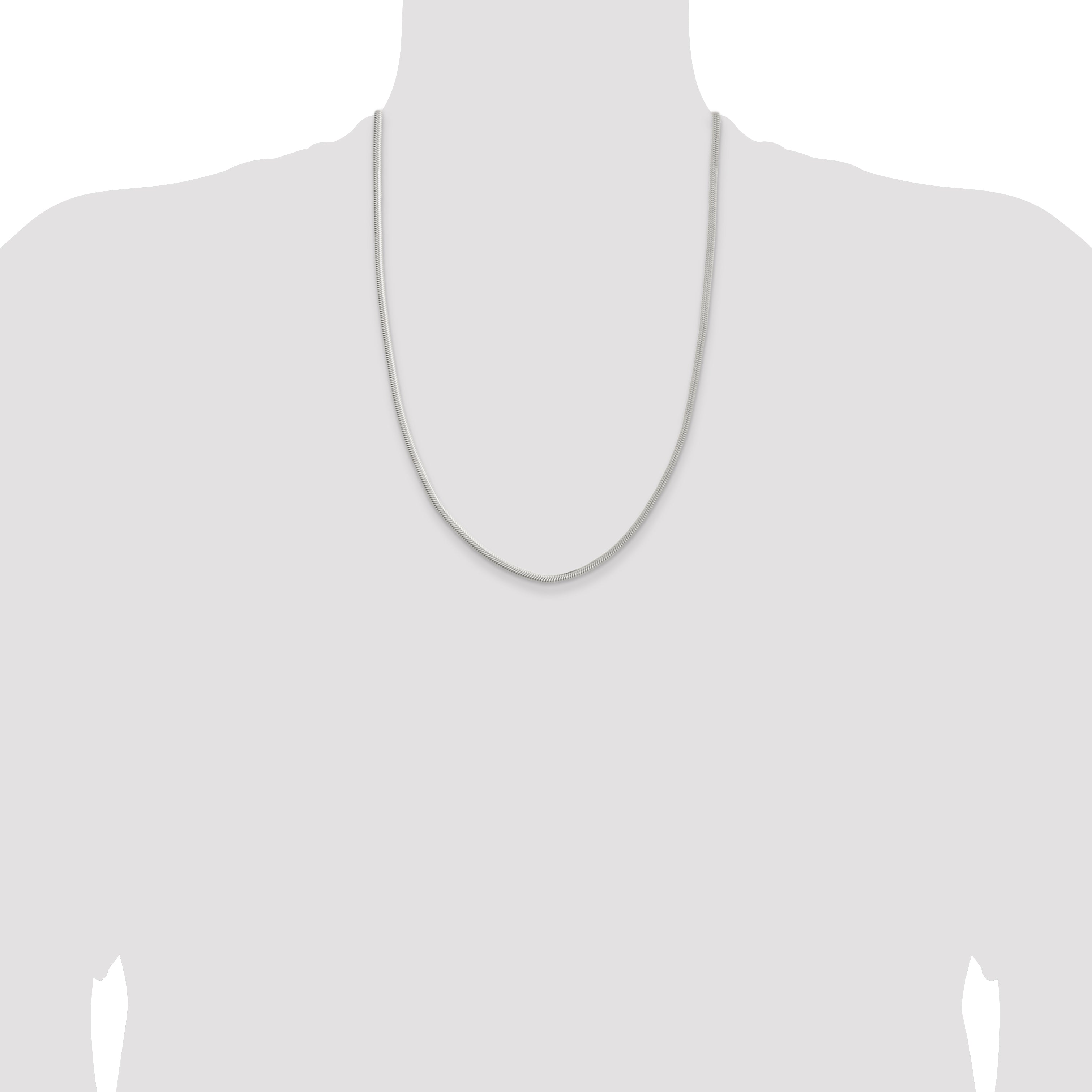 24 Inch Sterling Silver 3.3mm Flat Oval Snake Chain