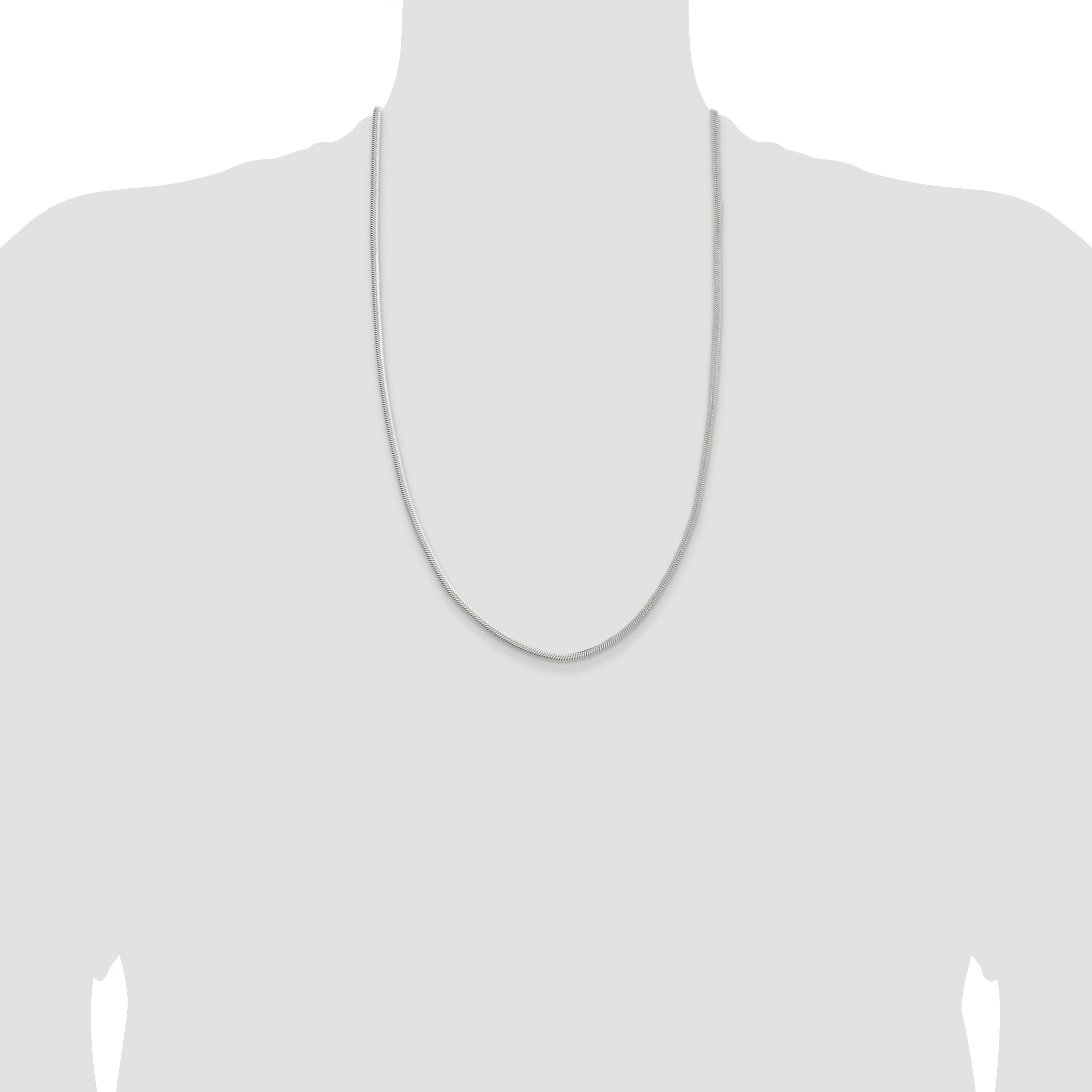 26 Inch Sterling Silver 3.3mm Flat Oval Snake Chain