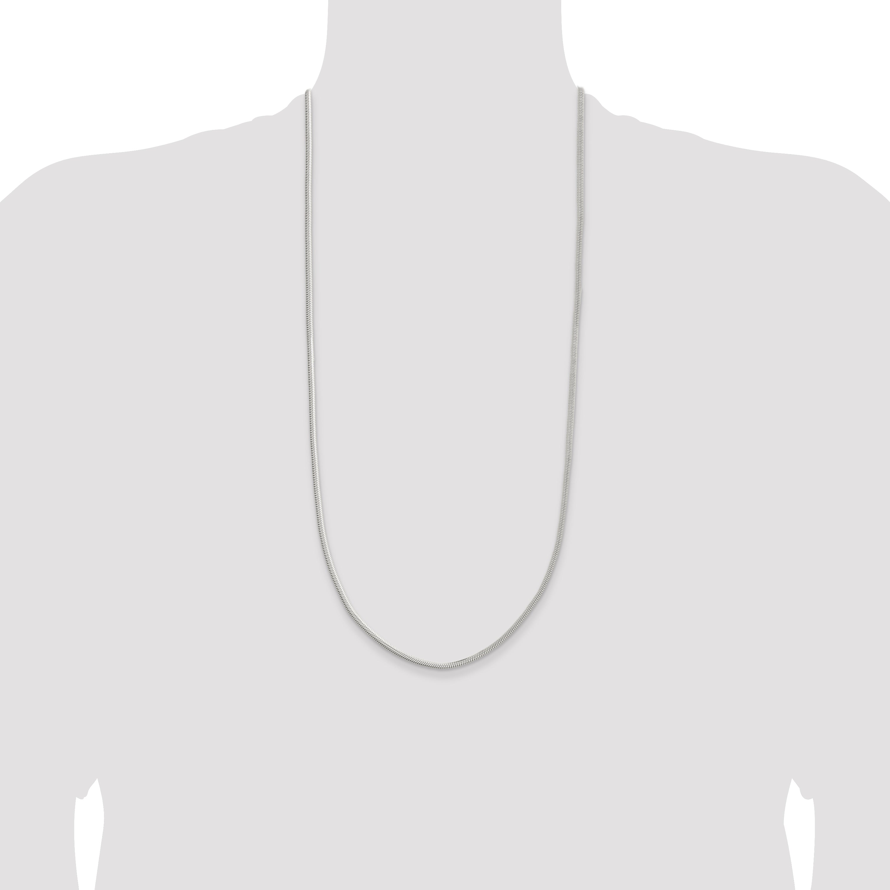 30 Inch Sterling Silver 3.3mm Flat Oval Snake Chain