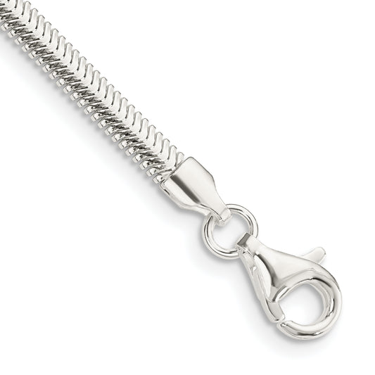 8 Inch Sterling Silver 3.3mm Flat Oval Snake Chain