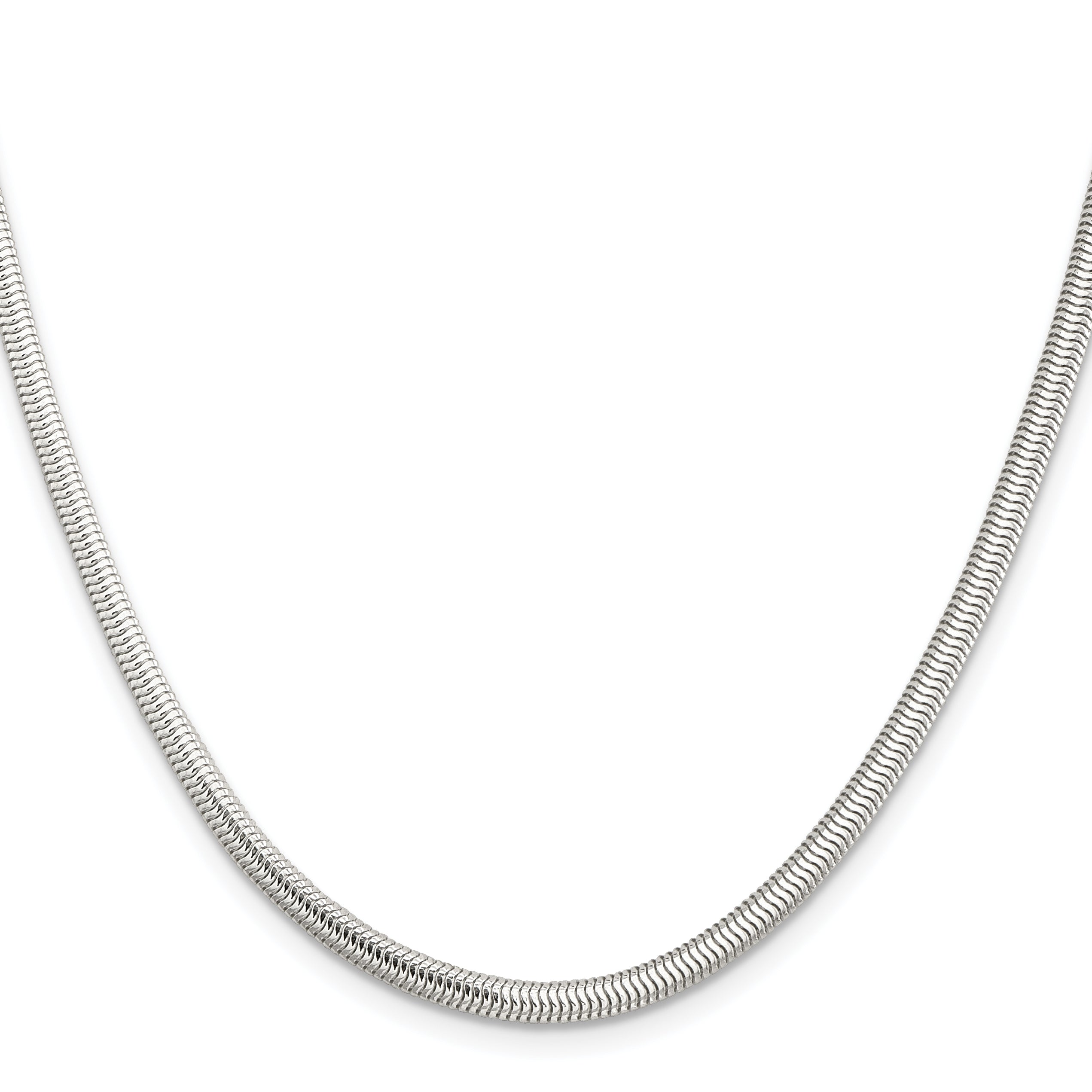 18 Inch Sterling Silver 3.5mm 6-Sided Oval Snake Chain
