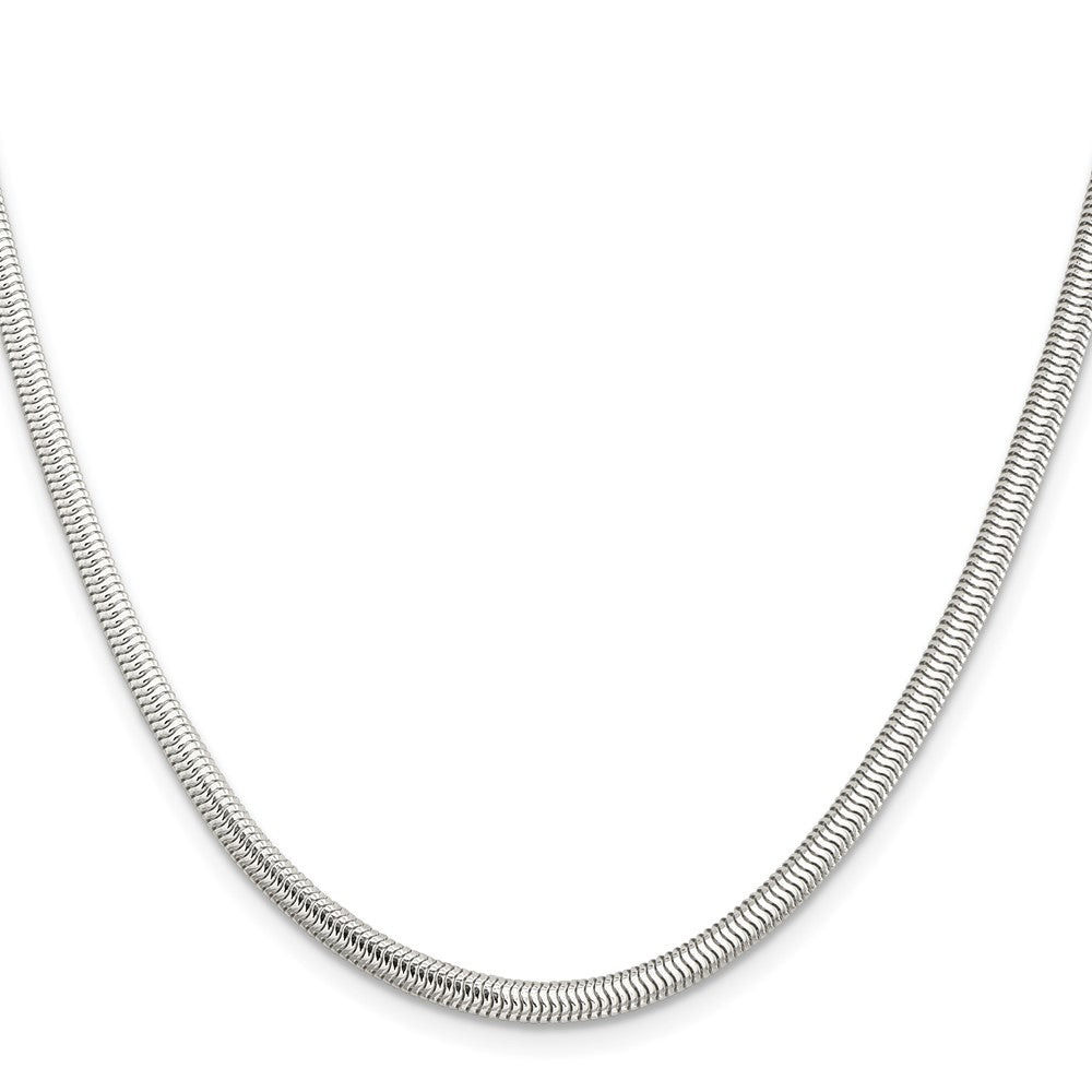 20 Inch Sterling Silver 3.5mm 6-Sided Oval Snake Chain Necklace