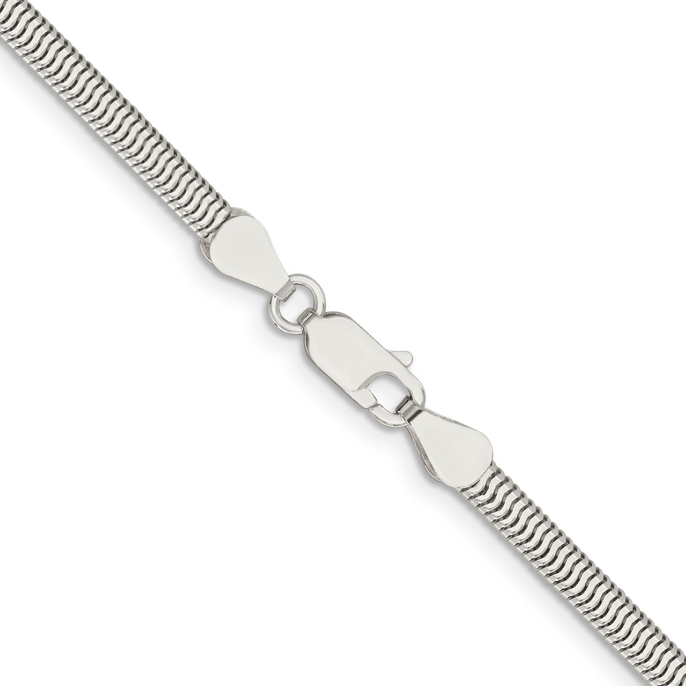 18 Inch Sterling Silver 3.5mm 6-Sided Oval Snake Chain