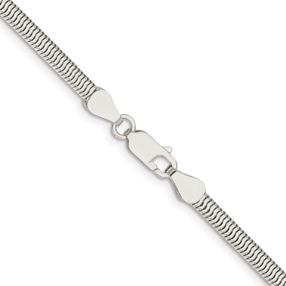 20 Inch Sterling Silver 3.5mm 6-Sided Oval Snake Chain Necklace