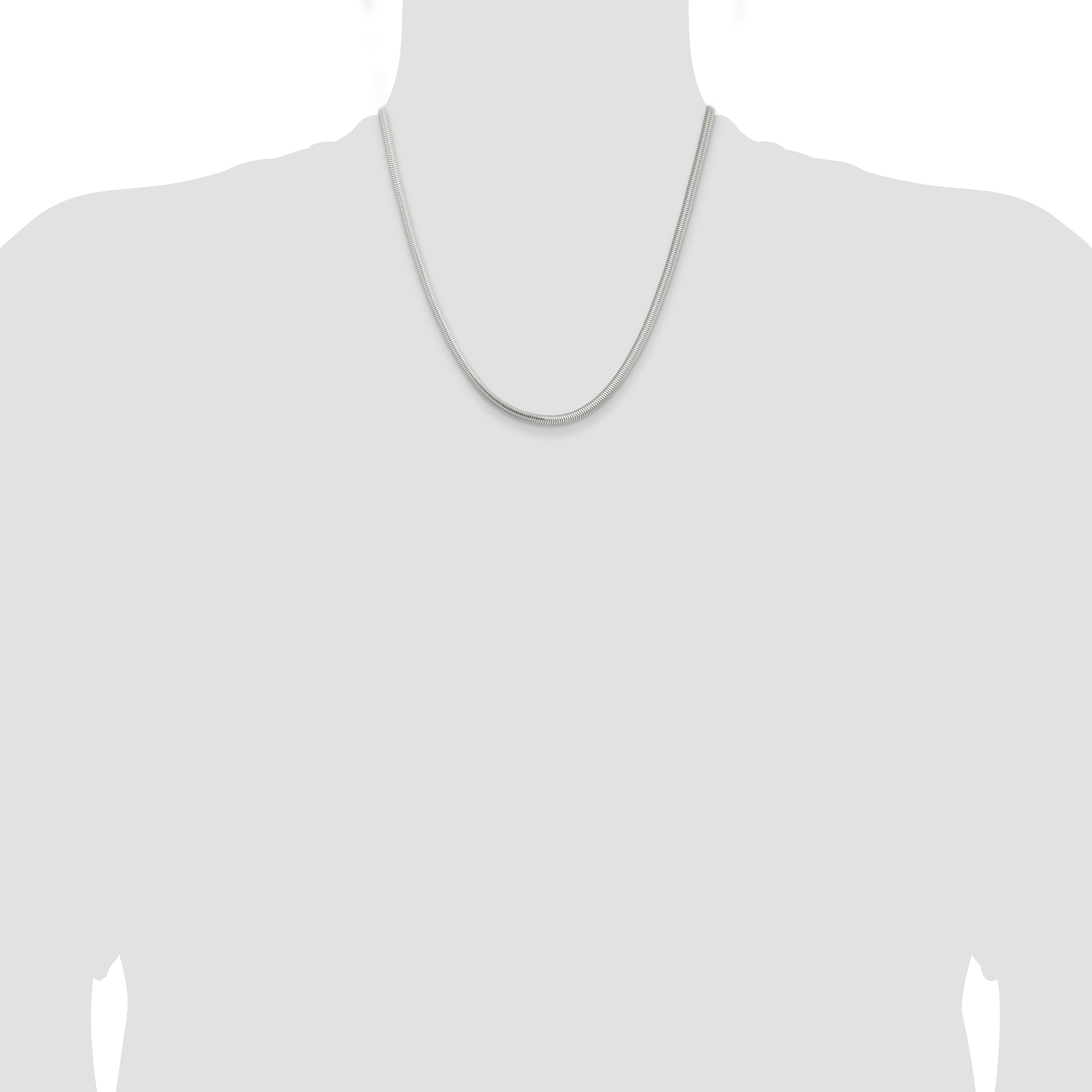 20 Inch Sterling Silver 3.5mm 6-Sided Oval Snake Chain