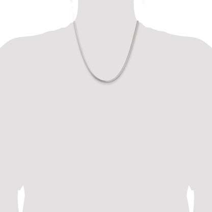 20 Inch Sterling Silver 3.5mm 6-Sided Oval Snake Chain