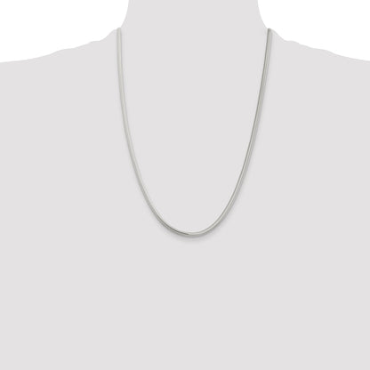 24 Inch Sterling Silver 3.5mm 6-Sided Oval Snake Chain