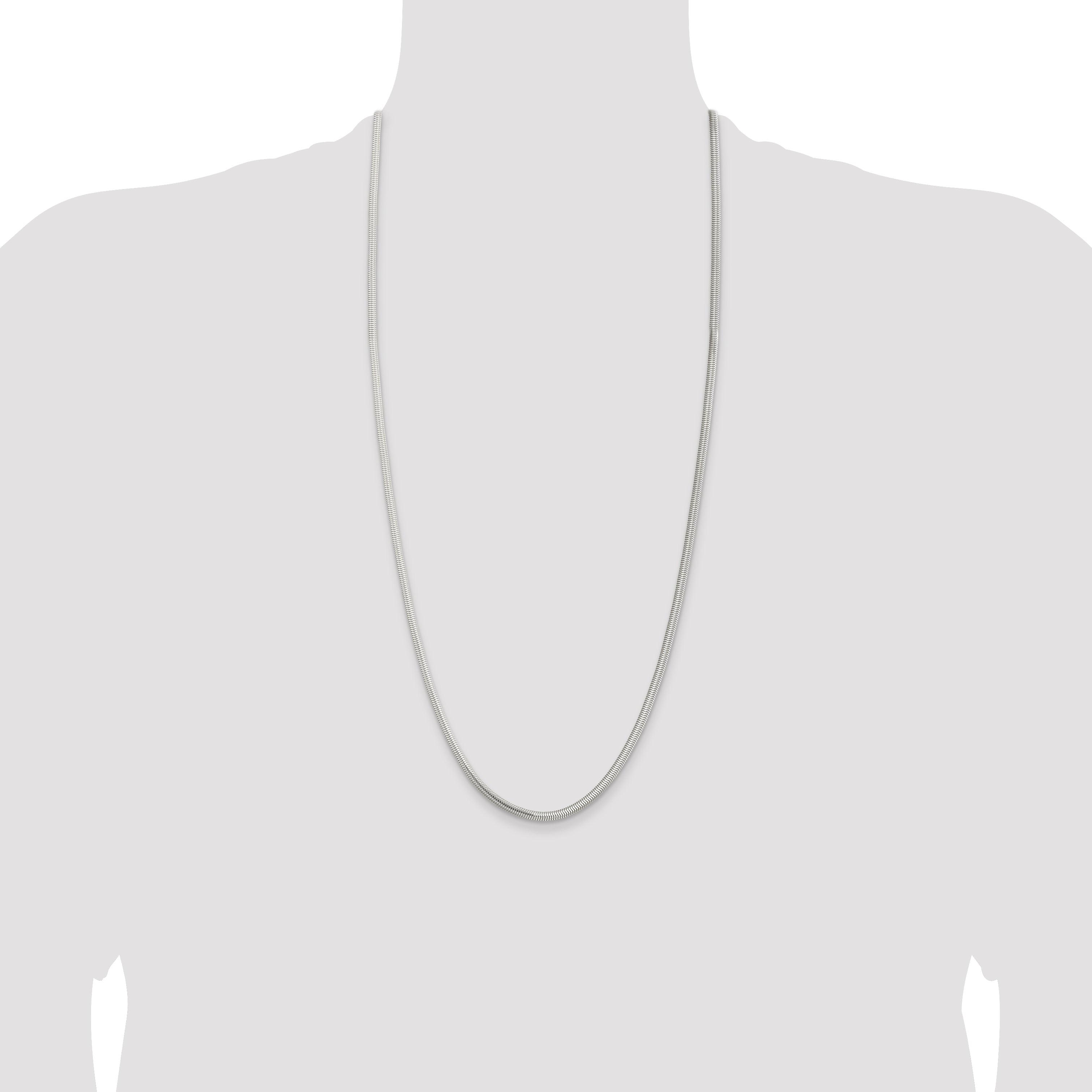 30 Inch Sterling Silver 3.5mm 6-Sided Oval Snake Chain