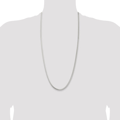 30 Inch Sterling Silver 3.5mm 6-Sided Oval Snake Chain
