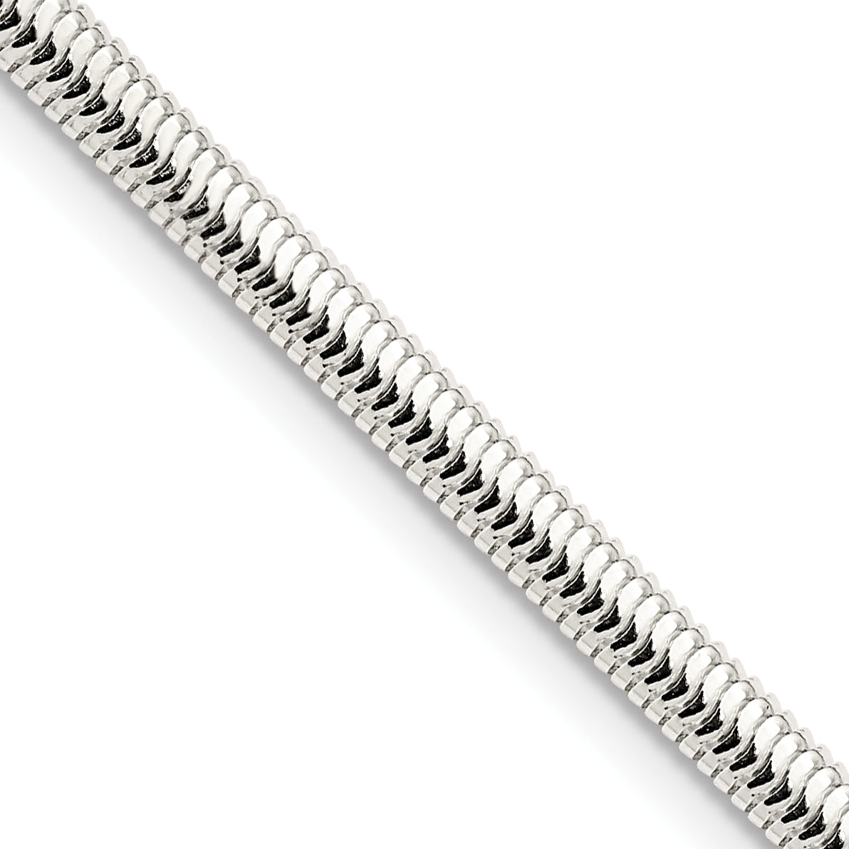 18 Inch Sterling Silver 3.5mm 6-Sided Oval Snake Chain