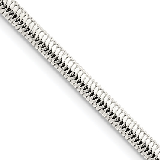 30 Inch Sterling Silver 3.5mm 6-Sided Oval Snake Chain