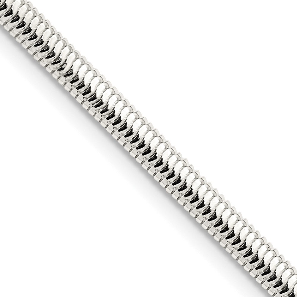 24 Inch Sterling Silver 3.5mm 6-Sided Oval Snake Chain Necklace