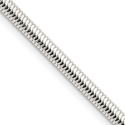 20 Inch Sterling Silver 3.5mm 6-Sided Oval Snake Chain