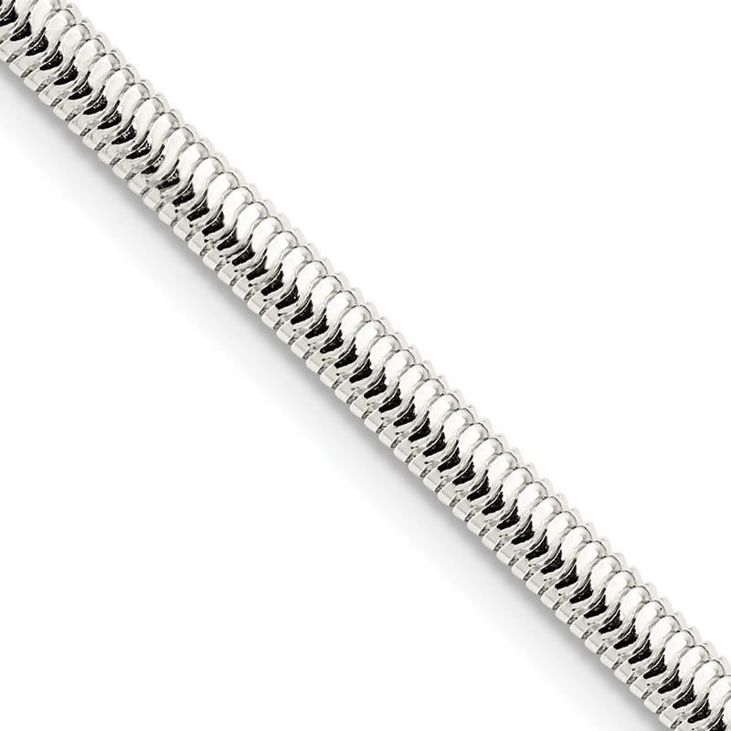 18 Inch Sterling Silver 3.5mm 6-Sided Oval Snake Chain Necklace