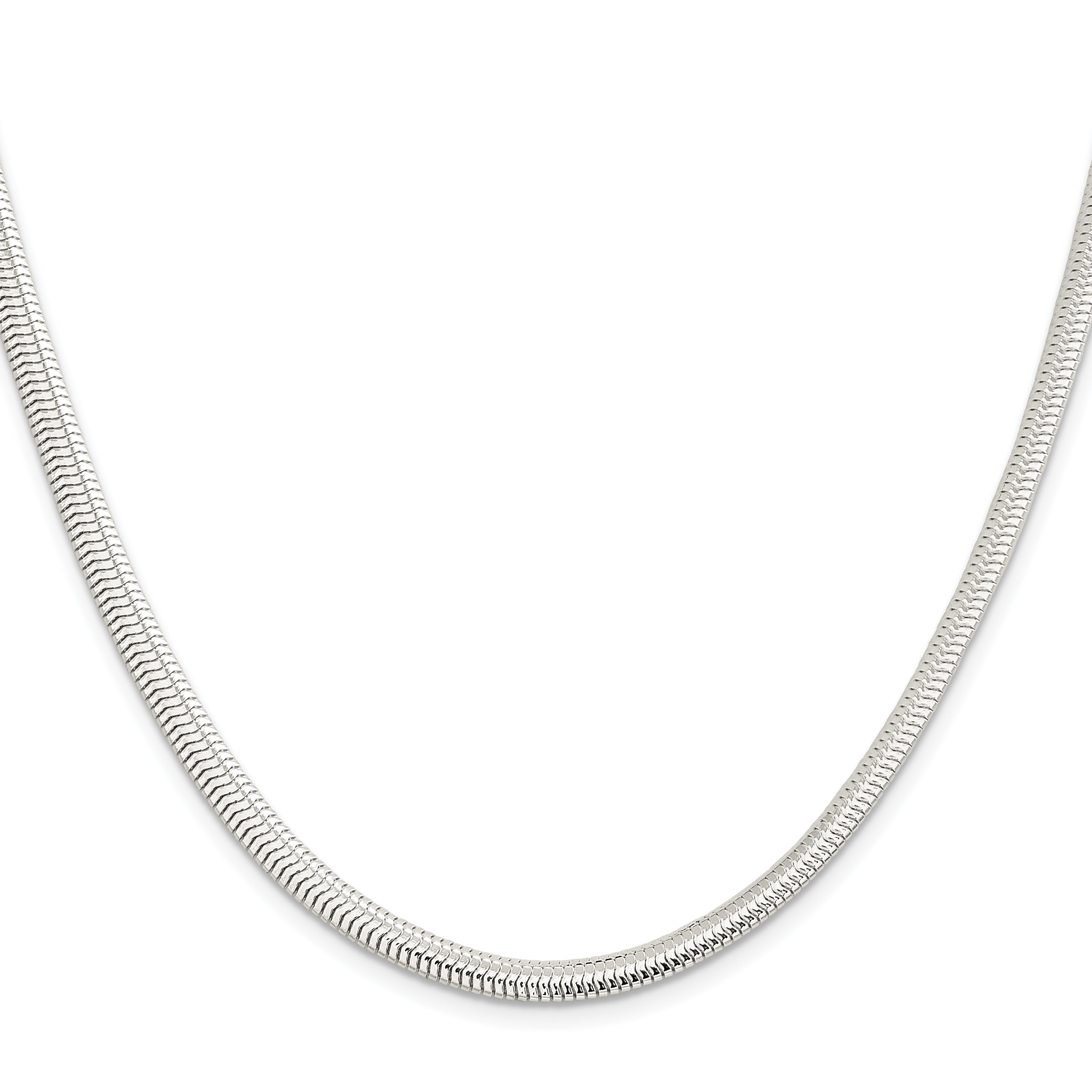 18 Inch Sterling Silver 5mm 6-Sided Oval Snake Chain