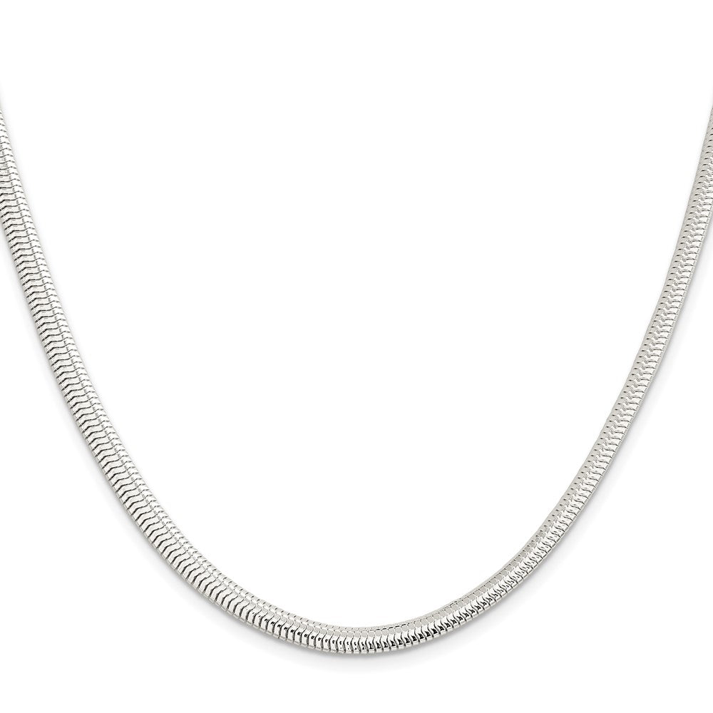 18 Inch Sterling Silver 5mm 6-Sided Oval Snake Chain Necklace