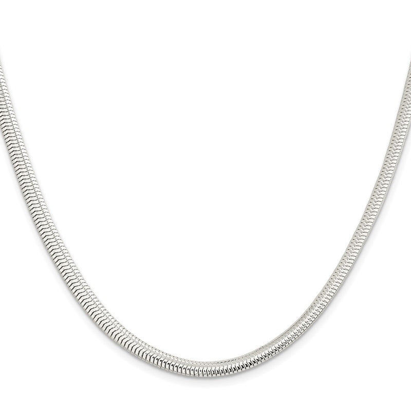 18 Inch Sterling Silver 5mm 6-Sided Oval Snake Chain Necklace