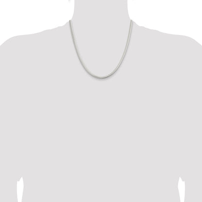 20 Inch Sterling Silver 5mm 6-Sided Oval Snake Chain