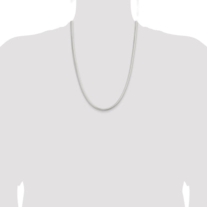 24 Inch Sterling Silver 5mm 6-Sided Oval Snake Chain