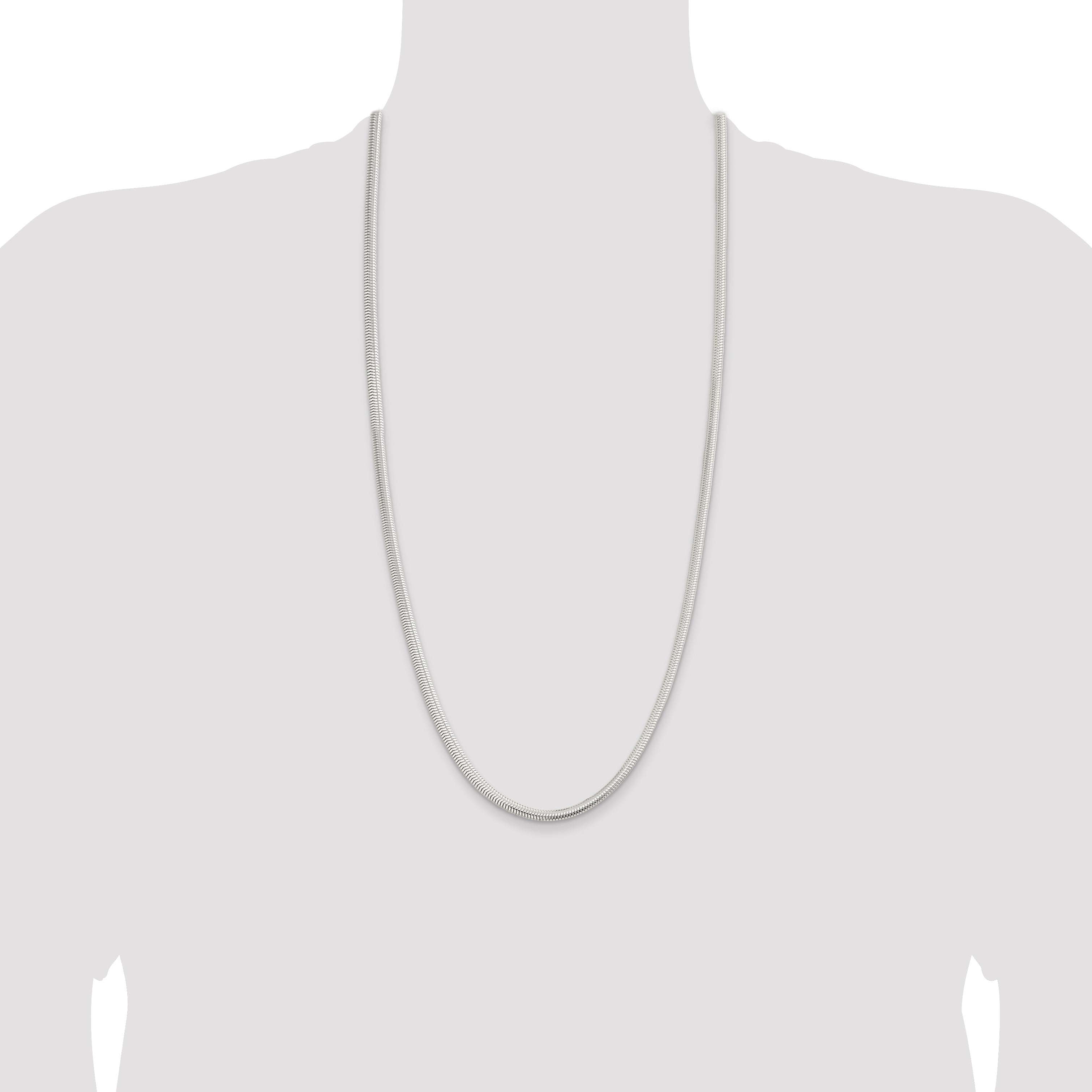 30 Inch Sterling Silver 5mm 6-Sided Oval Snake Chain