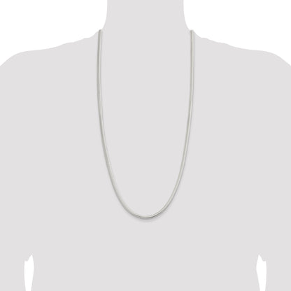 30 Inch Sterling Silver 5mm 6-Sided Oval Snake Chain