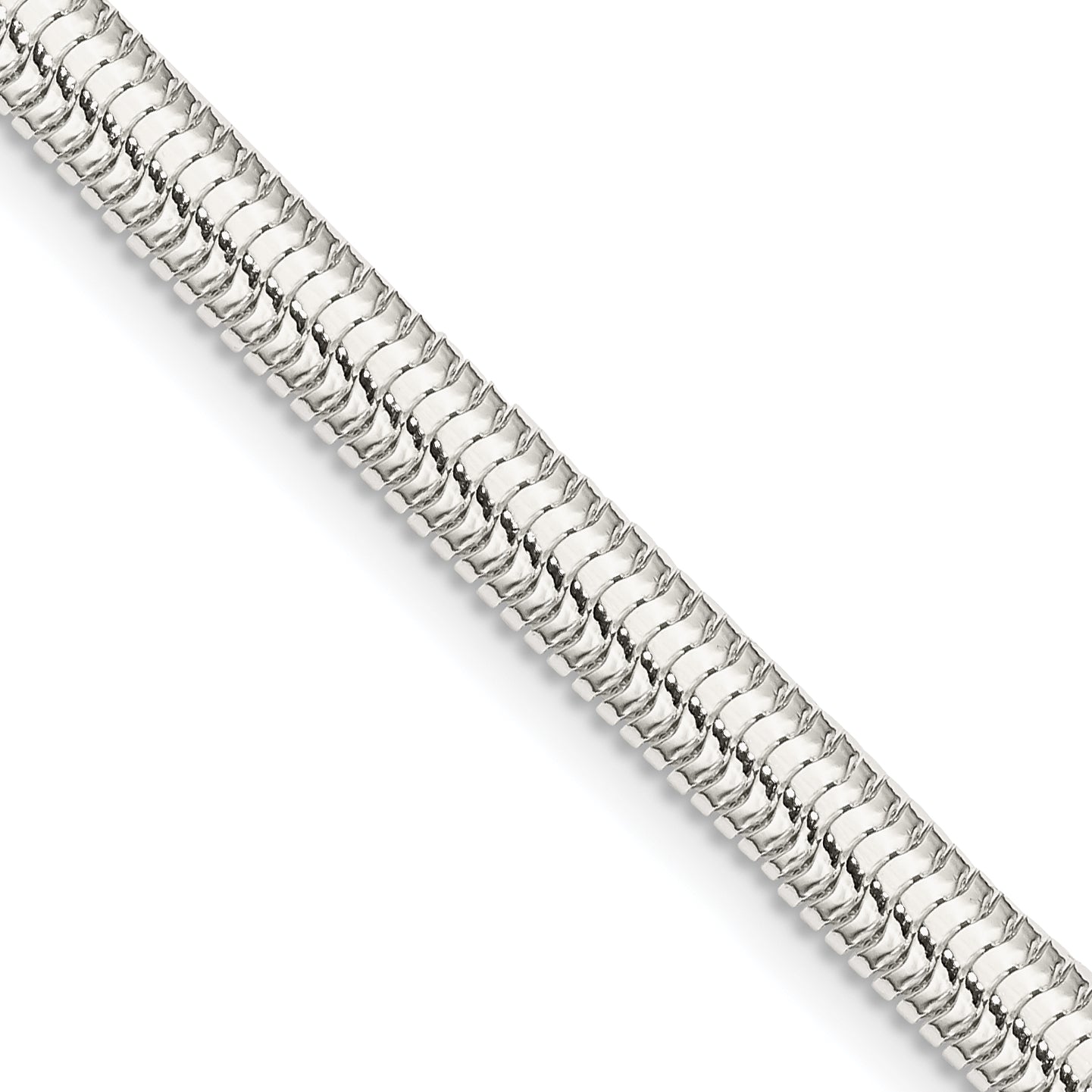 30 Inch Sterling Silver 5mm 6-Sided Oval Snake Chain